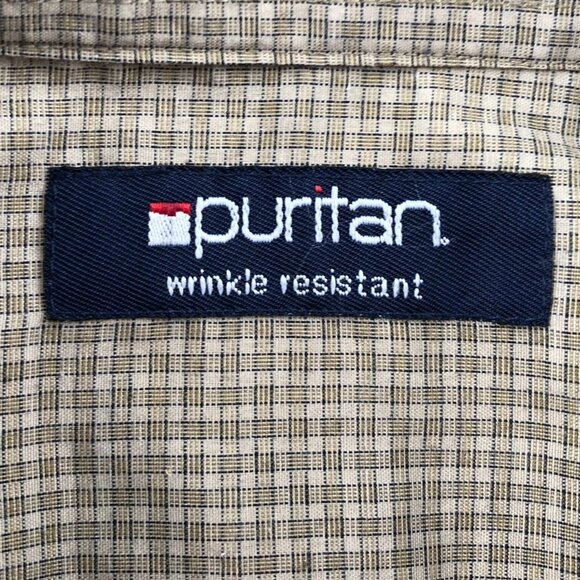Puritan Men Shirt Large Wrinkle Resistant Long Sleeve Button Down Plaid Classic - Picture 3 of 12